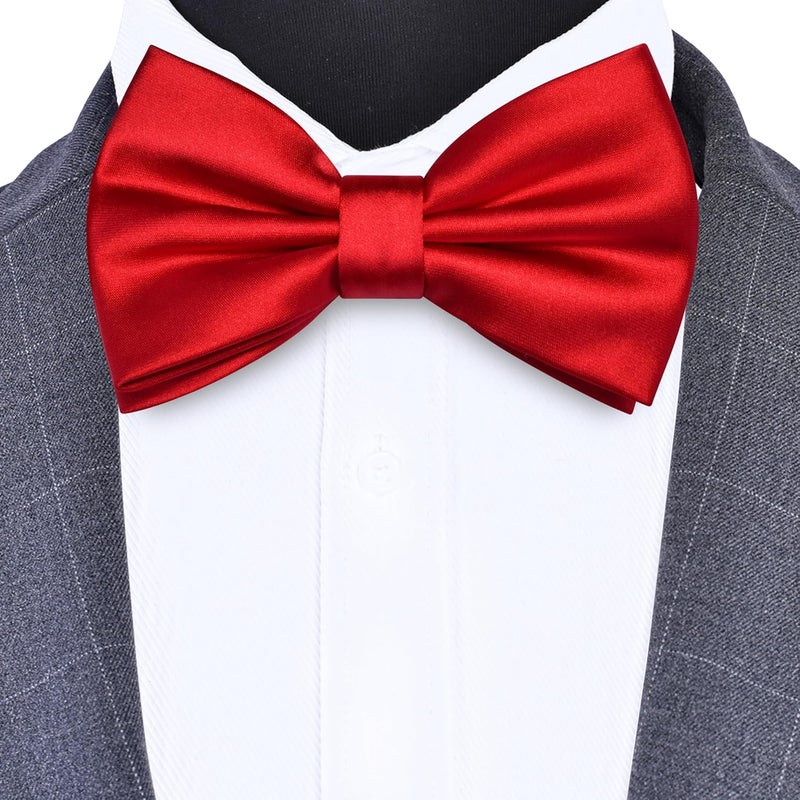 Branduce Solid Color Pre-tied Bow Tie Quality Adjustable Bowtie for Men Party Wedding - Image 2